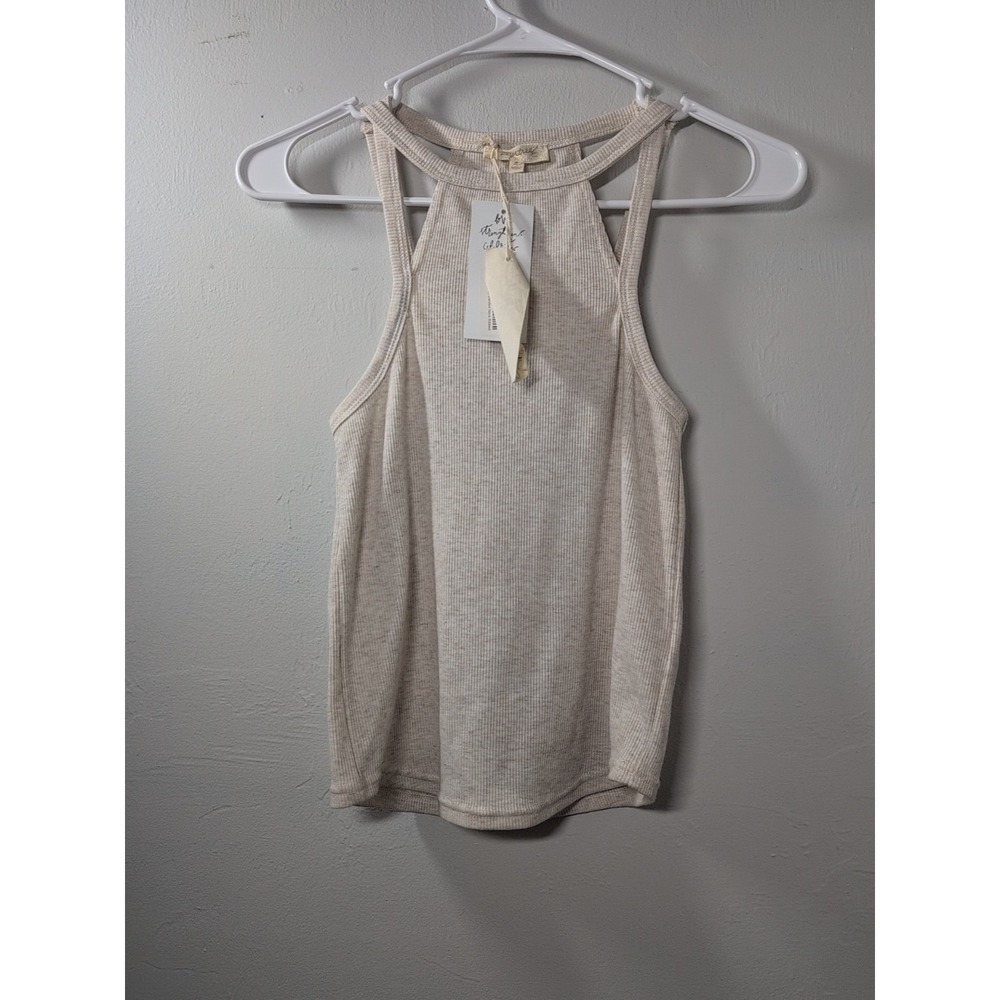 Mystree Oatmeal Cut Out‎ Tank Top Small NWT